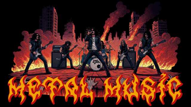 black glossy mug "metal music"